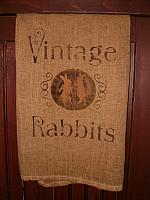 vintage rabbits towel or pillow