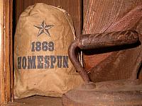 1869 Homespun stuffed ditty bag