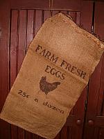 medium Farm Fresh Eggs burlap sack