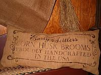 early settlers corn husk brooms pillow