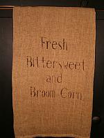 fresh bittersweet and broom corn towel