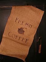 Fresh Coffee with grinder burlap sack