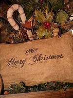 1862 Merry Christmas pillow