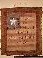 flown with glory burlap wall hanging