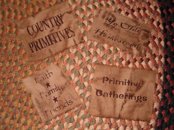 stenciled osnaberg patches