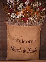 welcome family and friends dried floral hanger