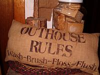 Outhouse Rules pillow