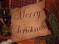 Cursive Merry Christmas pillow