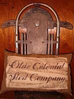 olde colonial sled company homespun pillow