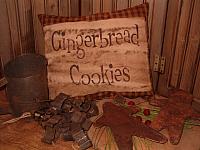 gingerbread cookies homespun pillow