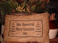 Olde homestead Christmas feather tree pillow