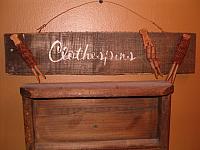 clothespins sign with pins