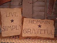 live simply or remain grateful pillow