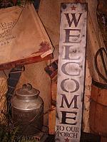 vertical welcome to our porch sign