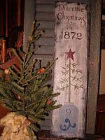 Primitive Christmas 1872 sign