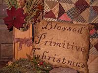 Blessed Primitive Christmas pillow