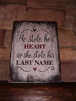 He stole her heart sign