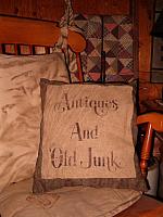 Antiques and Olde Junk pillow
