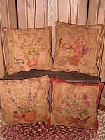 vintage flower seed pillows