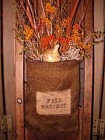 Fall Harvest hanging burlap sack
