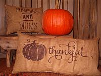 Pumpkin and Mums or Thankful pumpkin pillow