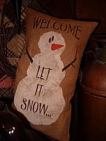 Let it snow snoman pillow
