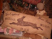 long New England Hare Farms pillow