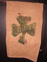 Happy St Patricks Day shamrock towel