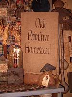 Olde primitive homestead towel or pillow