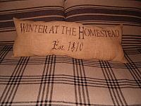 Winter at the Homestead bolster pillow