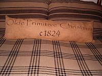 Olde Primitive Christmas bolster pillow