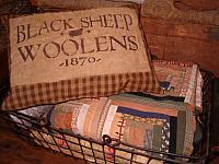 Black sheep woolens pillow