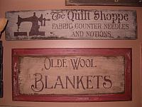 The olde quilt shoppe sign