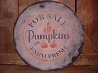 round Farm Fresh Pumpkins for sale sign