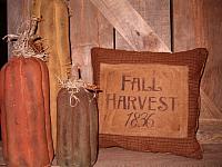 Fall Harvest 1836 homespun pillow