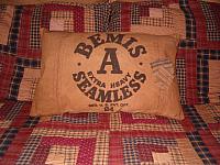 Bemis patched feedsack pillow