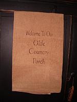 Welcome to our country porch towel