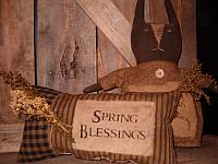 Spring Blessings homespun pillow tuck