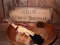 Olde scrub brushes shelf sitter