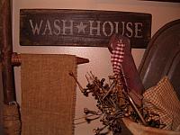 horizontal wash house sign