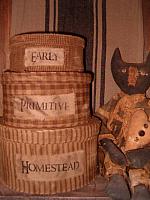 Early Primitive Homestead round stacking box set