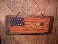 USA barnwood flag hanger