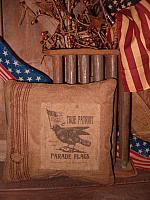 True Patriot Parade Flags feedsack pillow tuck