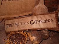 Early Autumn Gatherings ticking pillow tuck