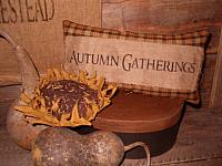 Autumn Gatherings homespun pillow tuck