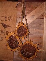 Faux prim dried sunflower heads