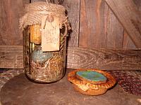 Colored eggs in mason jar