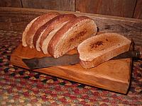 half small sliced bread on handmade riser
