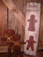 Primitive Gingerbread vertical sign