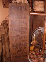 General store dry goods sign